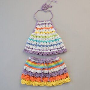 BELA & NUNI CROCHET HALTER TOP AND SKIRT SET